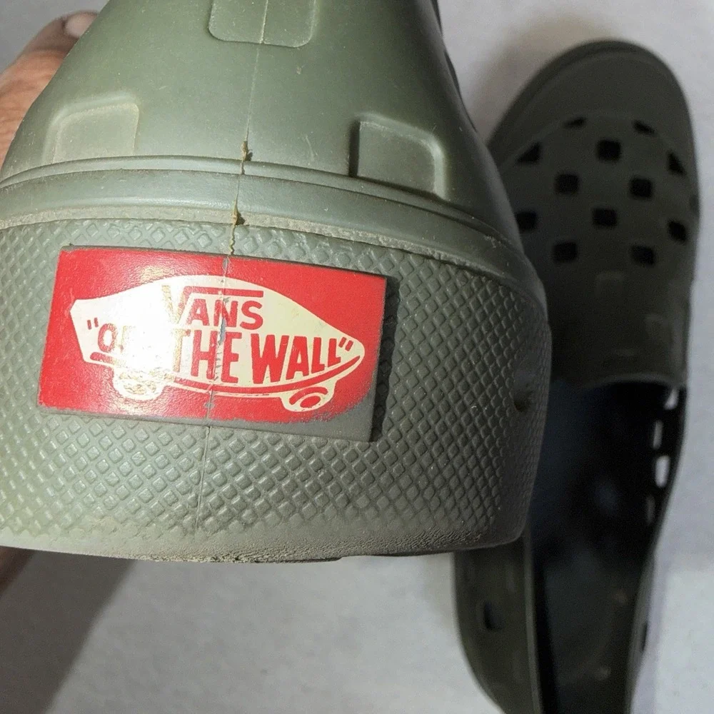 Vans Slip On Shoes Men's US 13‎ Olive Green Rubber Clogs